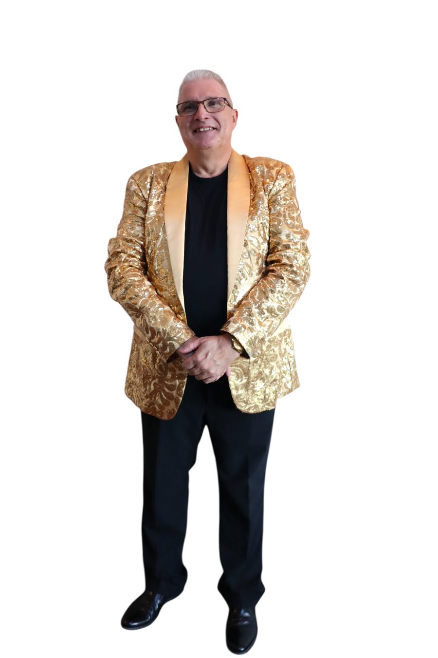 Kim Karmark Pedersen i guldjakke